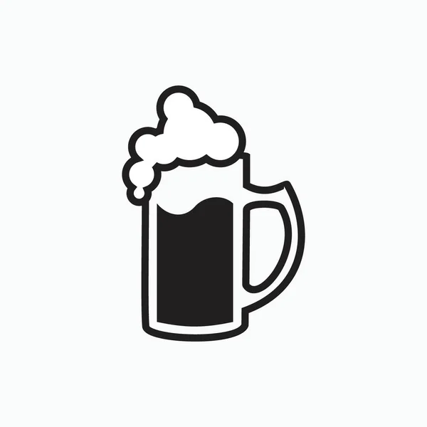 Schwarzweinglas Für Bar Oder Café Schwarz Weißes Symbol — Stockvektor