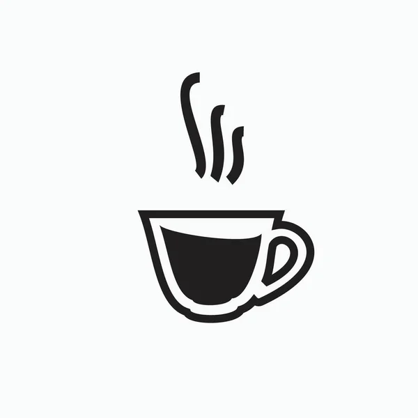 Καφέ Φλιτζάνι Τσάι Για Καφέ Εστιατόριο Μαύρο Και Άσπρο Εικονίδιο — Διανυσματικό Αρχείο