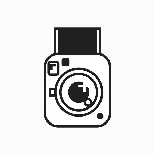 Instant Camera Flat Style Icon Vector Illustration — Stock Vector