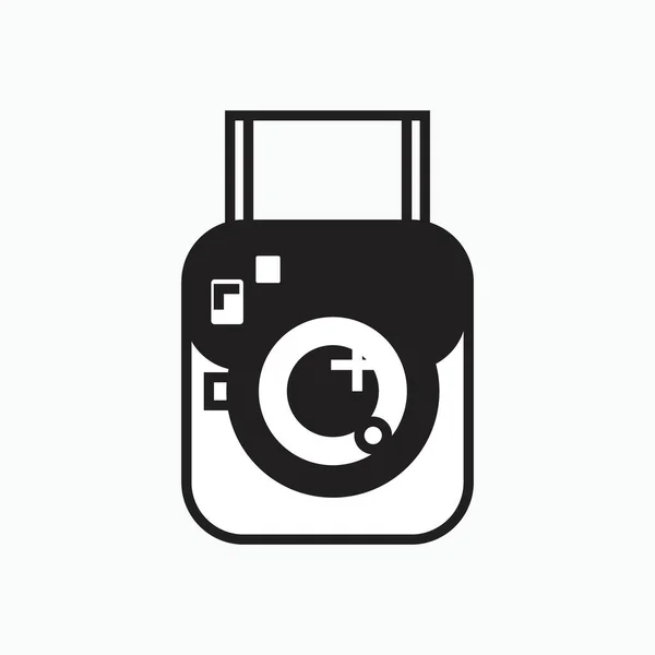 Instant Camera Flat Style Icon Vector Illustration — Stock Vector