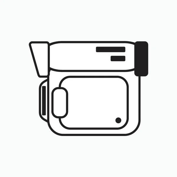 Handycam Icona Simbolo Illustrazione Vettore Linea Isolato Sfondo Bianco — Vettoriale Stock