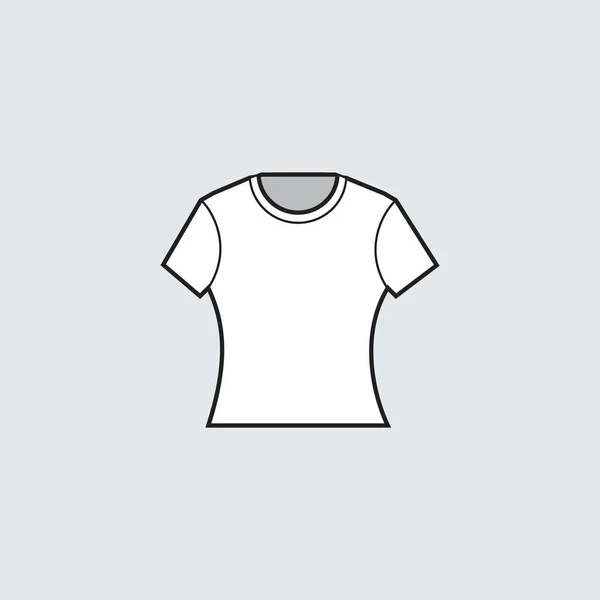 Icono Camiseta Blanca Manga Corta Camisa Delgada Camisa Mujer Para — Vector de stock