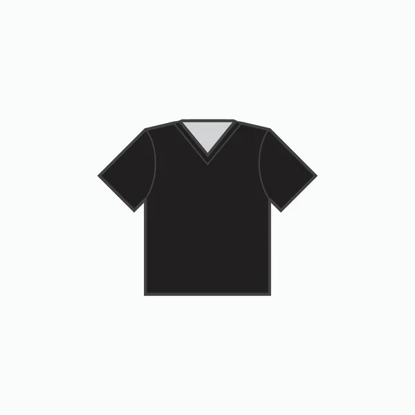 Black Shirt Icono Manga Corta Neck Para Ropa Producción Publicidad — Vector de stock