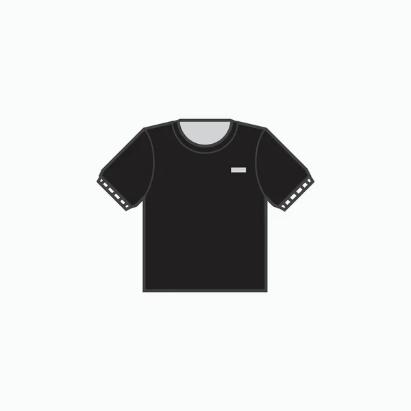 Černá Polo Košile Krátký Rukáv Ikona Pro Výrobu Oblečení Reklama — Stockový vektor