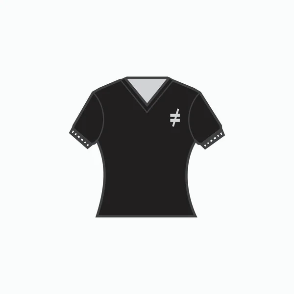 Icono Camisa Polo Negro Contra Cuello Camisa Delgada Camisa Mujer — Vector de stock