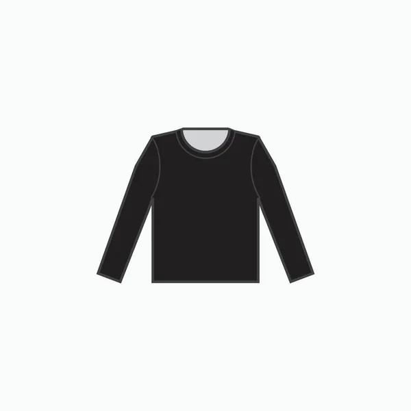 Icono Negro Manga Larga Camiseta Para Ropa Producción Publicidad Ropa — Vector de stock