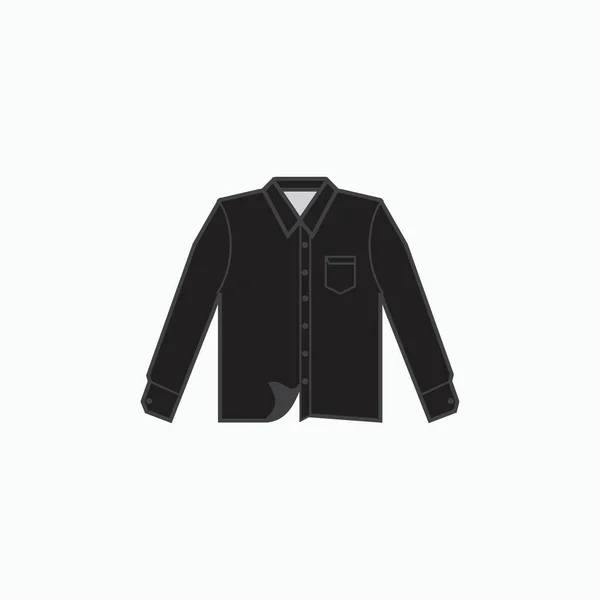 Schwarzer Kragen Formales Tuch Langarm Mit Taschensymbol Für Produktionskleidung Werbung — Stockvektor
