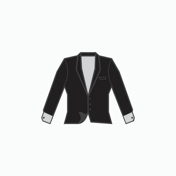 Icono Del Arte Línea Negra Tuxedo Aislado Blanco Para Confección — Vector de stock