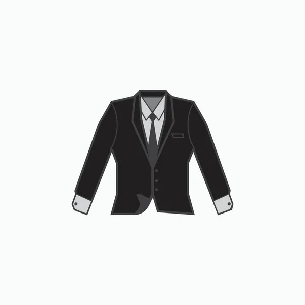 Tuxedo Negro Con Icono Arte Línea Empate Aislado Blanco Para — Archivo Imágenes Vectoriales