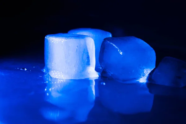 Cubes Glace Lumière Bleue — Photo