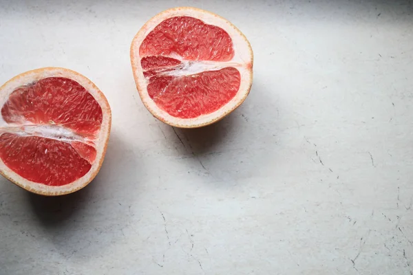 Mitad Del Pomelo Mesa Piedra — Foto de Stock