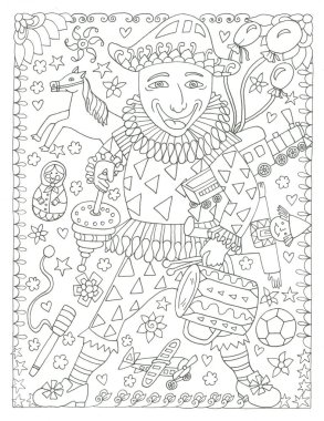Jocker hand drawn coloring page