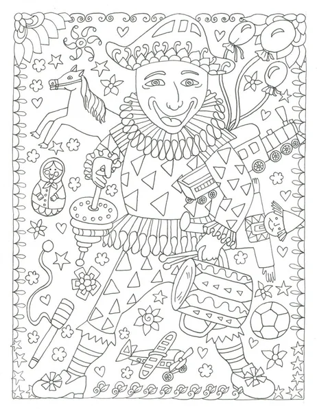 Jocker hand drawn coloring page