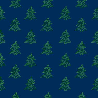 Dekoratif el çizimleri olan kusursuz bir Noel arkaplanı..