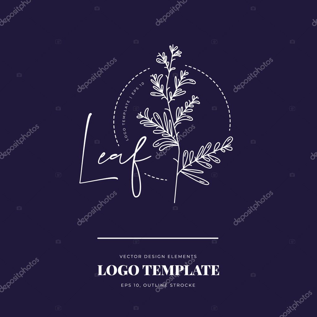 Abstract Flowers Vector Signs or Logo Templates Set. Retro Floral Illustration with Classy Typography. Feminine Logo. Modern Logo Template for florist, photographer, fashion blogger, design studio.