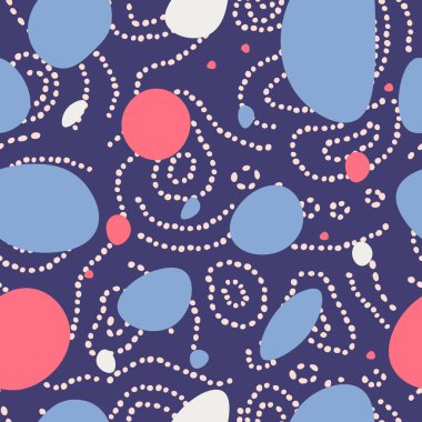 Vektör soyut, renksiz, pürüzsüz desen. Farklı şekil ve dokulara sahip yaratıcı karalama sanatı başlığı. Kolaj, poster, sosyal medya için.