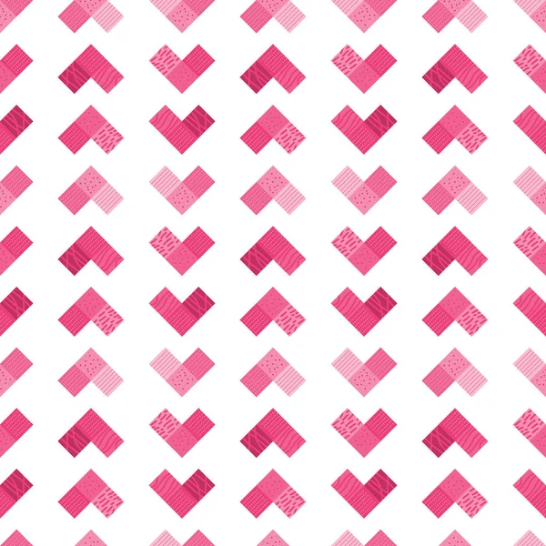 Valentijnsdag Vector Naadloos Geometrisch Patroon Rechthoekig Hart Kan Gebruikt Worden — Stockvector