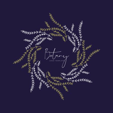 Soyut Çiçekler Vektör İşaretleri veya Logo Şablonları Ayarlayın. Klas Tipografi ile Retro Çiçek İllüstrasyon. Kadınlogosu. Çiçekçi, fotoğrafçı, moda blogger, tasarım stüdyosu için Modern Logo Şablonu.