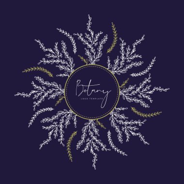 Soyut Çiçekler Vektör İşaretleri veya Logo Şablonları Ayarlayın. Klas Tipografi ile Retro Çiçek İllüstrasyon. Kadınlogosu. Çiçekçi, fotoğrafçı, moda blogger, tasarım stüdyosu için Modern Logo Şablonu.