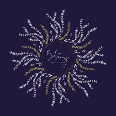 Soyut Çiçekler Vektör İşaretleri veya Logo Şablonları Ayarlayın. Klas Tipografi ile Retro Çiçek İllüstrasyon. Kadınlogosu. Çiçekçi, fotoğrafçı, moda blogger, tasarım stüdyosu için Modern Logo Şablonu.