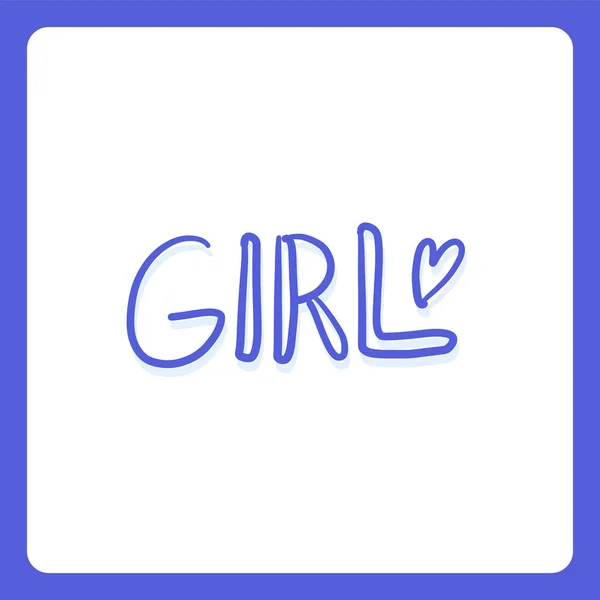 Girl Power Inschrift Handgeschrieben Mit Leuchtend Rosafarbener Lebendiger Schrift Grl — Stockvektor