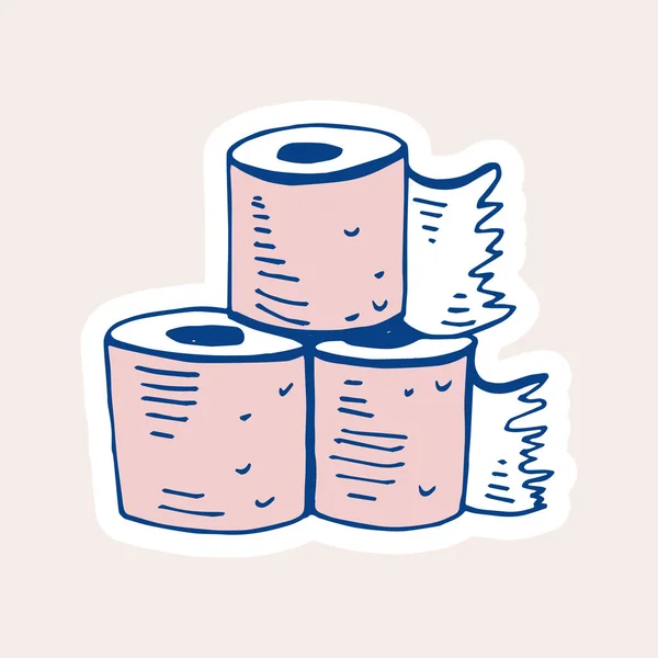 Papel Higiénico Doodle Ilustración Vectorial Diseño Para Stikers Póster Social — Vector de stock