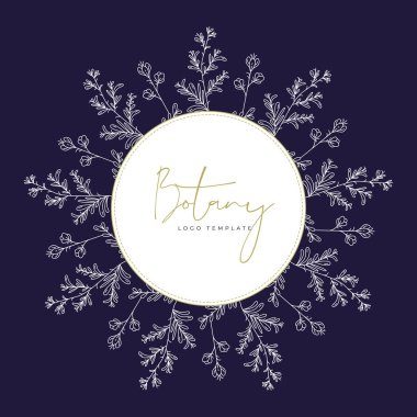 Soyut Çiçekler Vektör İşaretleri veya Logo Şablonları Ayarlayın. Klas Tipografi ile Retro Çiçek İllüstrasyon. Kadınlogosu. Çiçekçi, fotoğrafçı, moda blogger, tasarım stüdyosu için Modern Logo Şablonu.