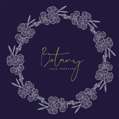 Soyut Çiçekler Vektör İşaretleri veya Logo Şablonları Ayarlayın. Klas Tipografi ile Retro Çiçek İllüstrasyon. Kadınlogosu. Çiçekçi, fotoğrafçı, moda blogger, tasarım stüdyosu için Modern Logo Şablonu.