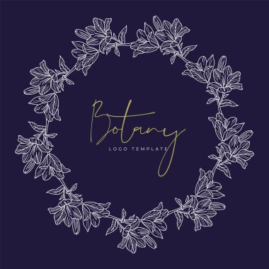 Soyut Çiçekler Vektör İşaretleri veya Logo Şablonları Ayarlayın. Klas Tipografi ile Retro Çiçek İllüstrasyon. Kadınlogosu. Çiçekçi, fotoğrafçı, moda blogger, tasarım stüdyosu için Modern Logo Şablonu.