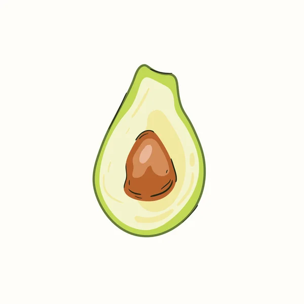 Aguacate Aislado Sobre Fondo Blanco Dibuja Mano Caricatura Escandinava Estilo — Archivo Imágenes Vectoriales