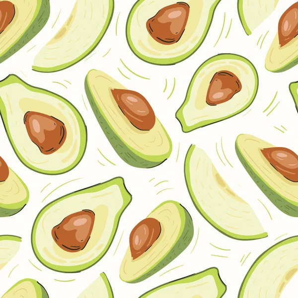 Ilustraciones Vectores Aguacate Fondo Patrón Sin Costuras Dibujo Mano Dibujos — Archivo Imágenes Vectoriales