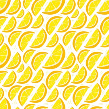 Limon vektör çizimleri. Kusursuz bir arka plan. Moda, iç mekan, kapak veya tekstil için İskandinav karikatür çizimi.