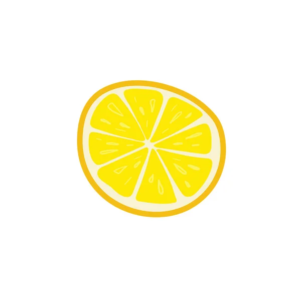 Lemon Tropical Summer Fruit Isolated White Background Citrus Hand Drawn — Stock Vector