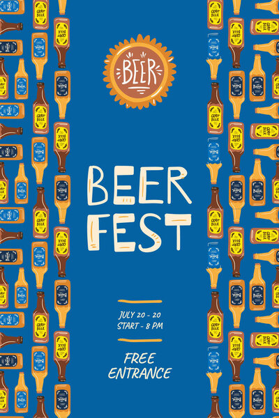 Установите плакат для фестиваля ремесленного пива. Векторная иллюстрация в стиле каракулей. Изолированный на белом фоне. Празднование вечеринки в пабе
.