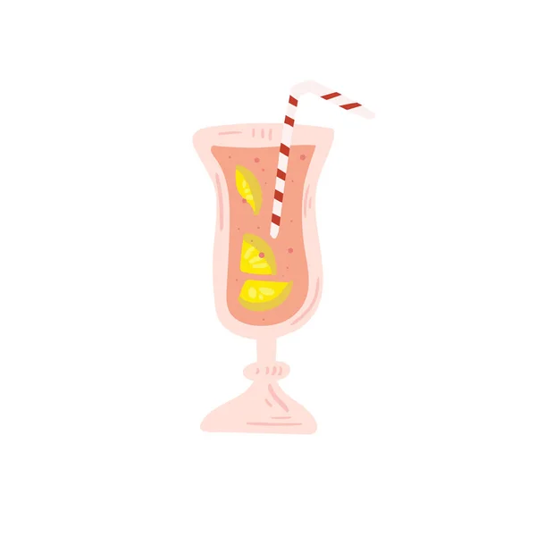 Набір Ручних Алкогольних Напоїв Коктейлів Літні Канікули Вечірка Пляжі Ізольовані — стоковий вектор