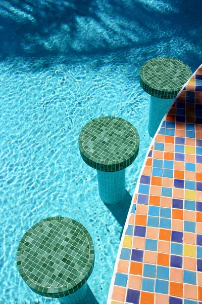 Swimming pool bar stools — Stock Photo, Image