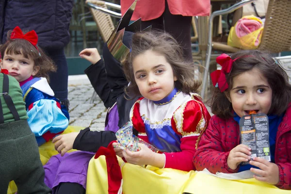 Monchique Algarve Portugal Circa February 2018 Children Dressed Carnival Costumes — Stock Photo, Image