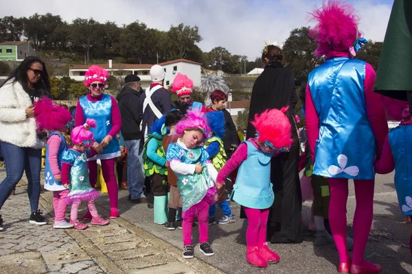 Monchique Algarve Portugal Circa February 2018 People Dressed Carnival Costumes — Stock Photo, Image