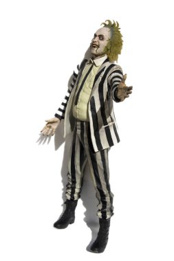 Portekiz Algarve, yaklaşık 15.02.2018. Beterböcek son derece detaylı oyuncak aksiyon figürü. Böcek suyu oldu bir komedi, fantastik film 1988 yıldızı Michael Keaton Tim Burton tarafından yapılan.