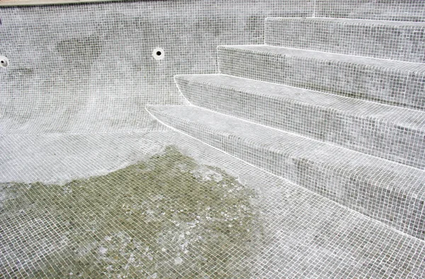 Grouting Mosaic Tiles Progress Leaky Swimming Pool — Stock Photo, Image