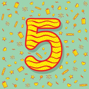 5 doğum günü tebrik tasarım sayısı