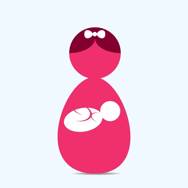 Moeder met pasgeboren baby — Stockvector