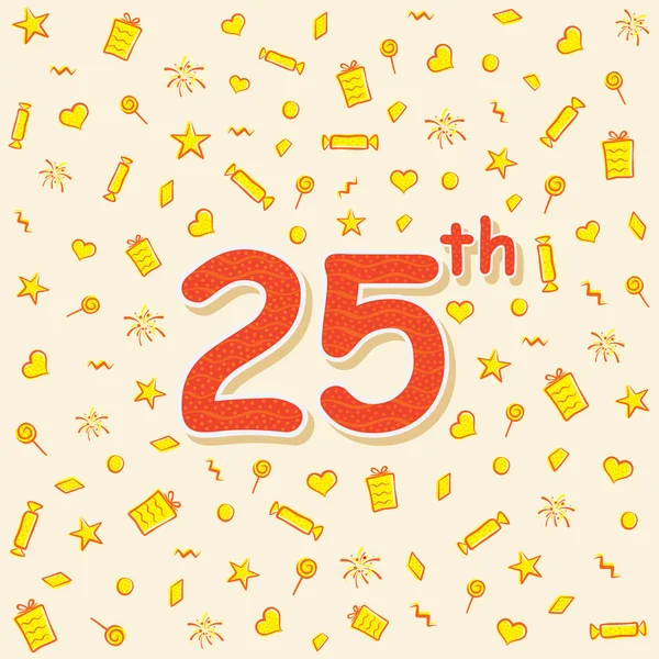 25th birthday celebration — Stock Vector