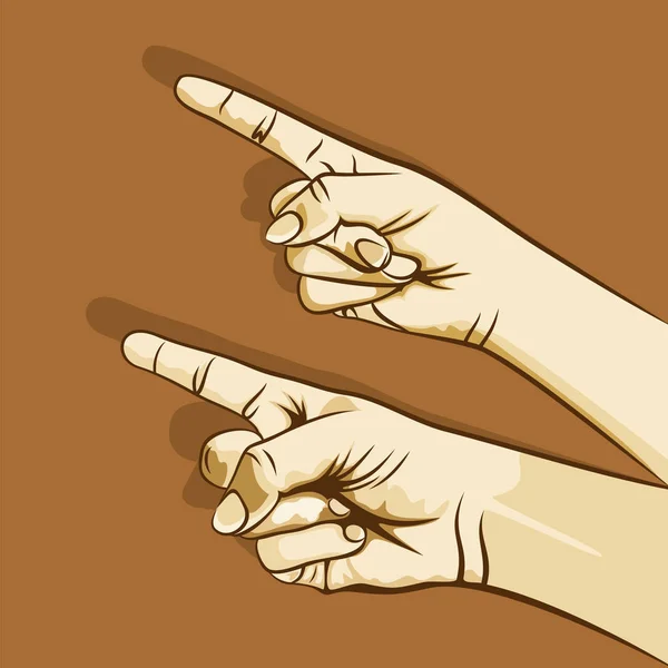 Entrambe le dita della mano puntate — Vettoriale Stock
