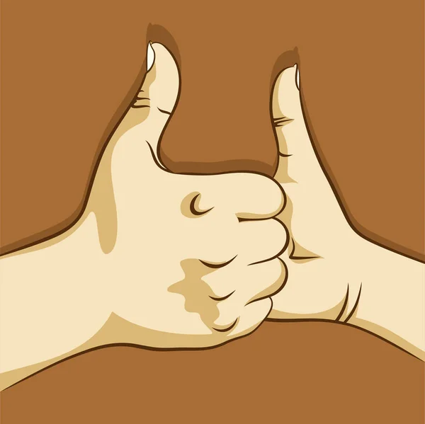Дві руки, що показують великі пальці вгору — стоковий вектор