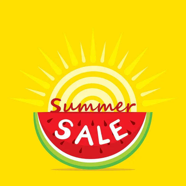 Summer sale poster design with watermelon — Stock Vector