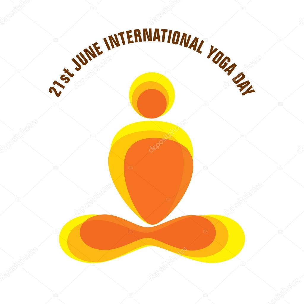 Creative yoga pose icon design for international yoga day