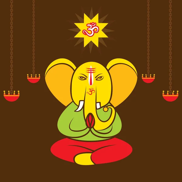 Glückliche ganesha chaturthi Gruß Design — Stockvektor