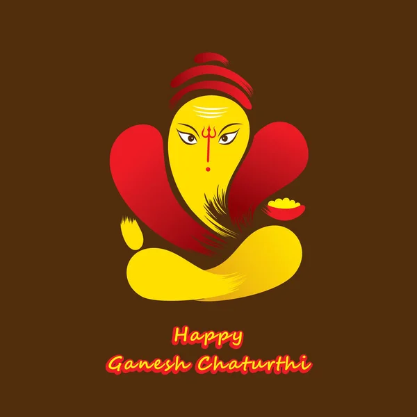 Happy ganesha chaturthi greeting design — Stock Vector