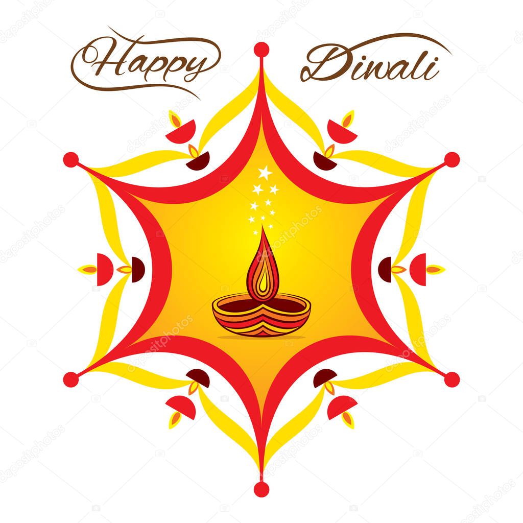 happy diwali greeting design